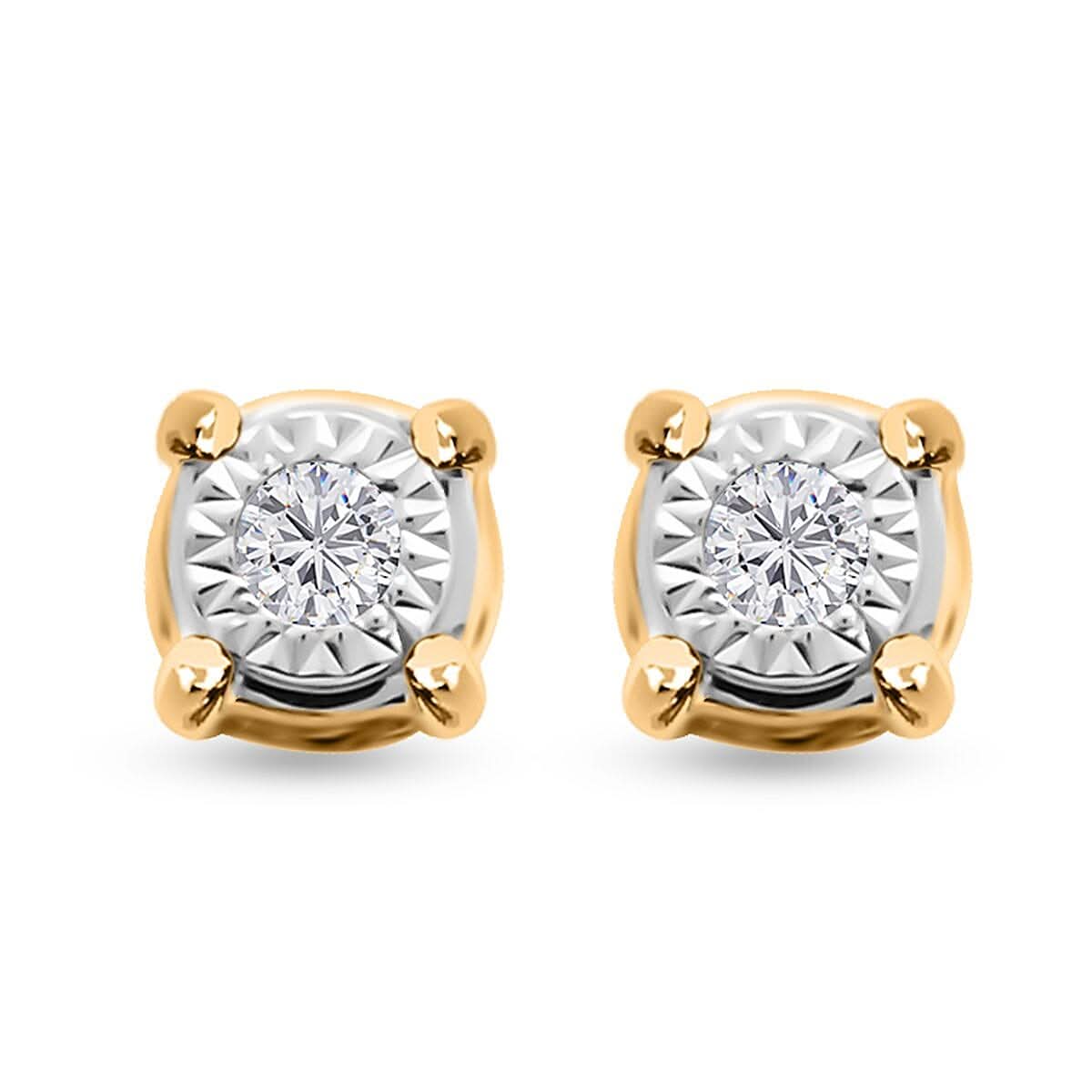 10K Yellow Gold Diamond Stud Earrings 0.15 ctw
