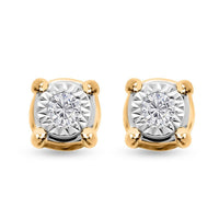 10K Yellow Gold Diamond Stud Earrings 0.15 ctw