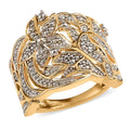 Karis White Diamond Accent Floral and Bee Ring in 18K YG Plated - Sticky add to cart bar