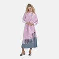 Light Pink Solid Color Scarf with Tassels (15.75"x78.74") - Sticky add to cart bar