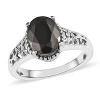 Elite Shungite Solitaire Ring in Platinum Over Copper 1.15 ctw