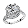 Moissanite Knife Edge Shank Ring in Platinum Over Sterling Silver 2.60 ctw - Sticky add to cart bar