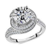 Moissanite Knife Edge Shank Ring in Platinum Over Sterling Silver 2.60 ctw