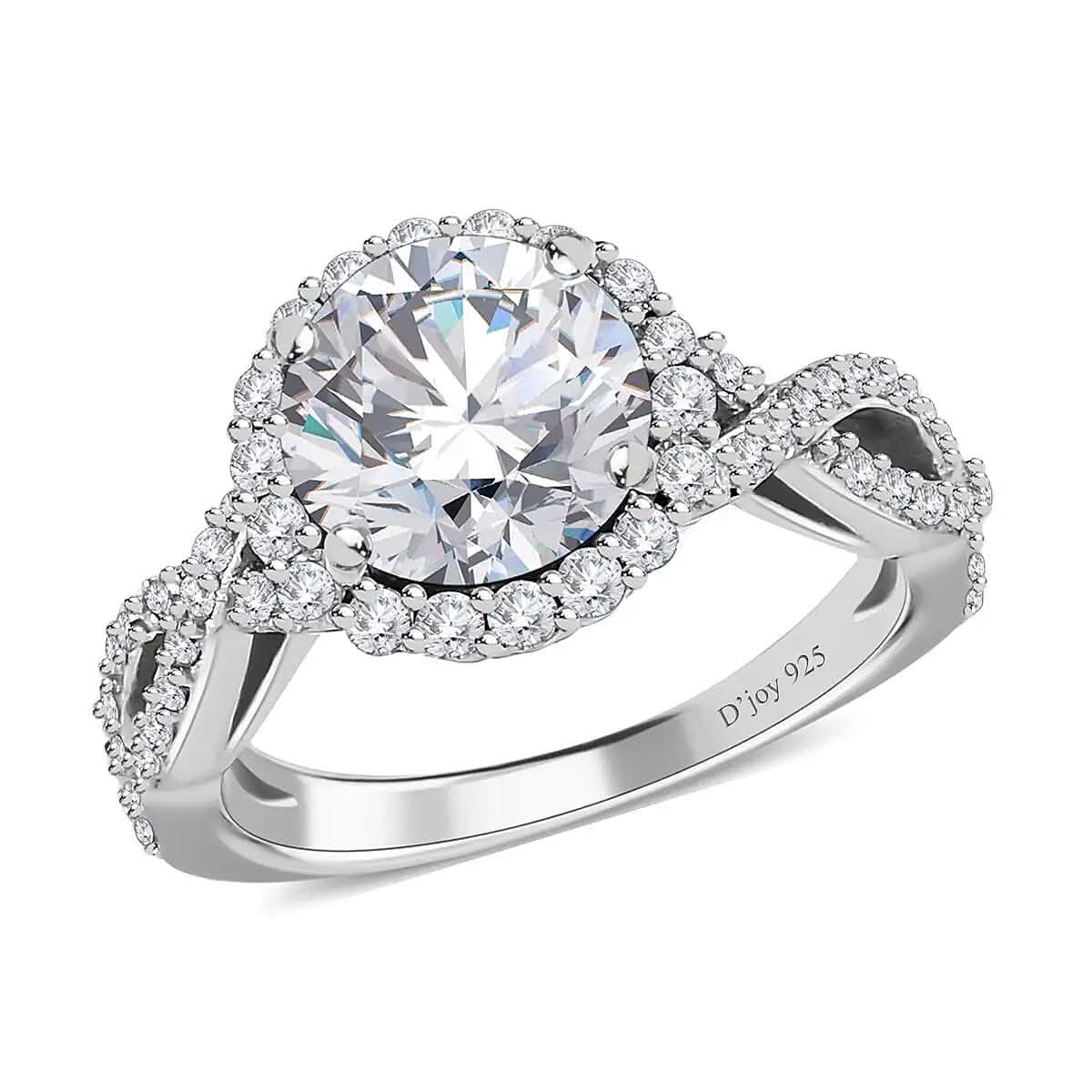 Moissanite Infinity Shank Ring in Platinum Over Sterling Silver 2.60 ctw