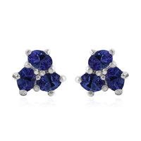 Tanzanite Stud Earrings in Platinum Over Sterling Silver 1.10 ctw