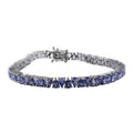 Tanzanite Tennis Bracelet in Platinum Over Sterling Silver (6.50 In) 7.85 ctw - Sticky add to cart bar