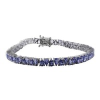 Tanzanite Tennis Bracelet in Platinum Over Sterling Silver (6.50 In) 7.85 ctw