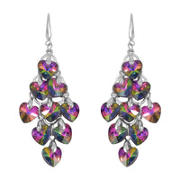 Mystic Color Glass Earrings in Silvertone