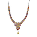 Multi Sapphire Necklace 18 Inches in Platinum Over Sterling Silver 18.60 ctw - Sticky add to cart bar