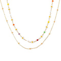 Austrian Crystal and Enameled Daisy Floral Waist Chain 32-39 Inches in Goldtone - Sticky add to cart bar