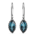Sajen Silver Celestial Indigo Quartz Doublet Dangle Earring in Platinum Over Sterling Silver 6.30 ctw - Sticky add to cart bar