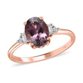 Luxoro 10K Rose Gold Premium Narsipatnam Purple Spinel and G-H I3 Diamond Ring 1.75 ctw - Sticky add to cart bar