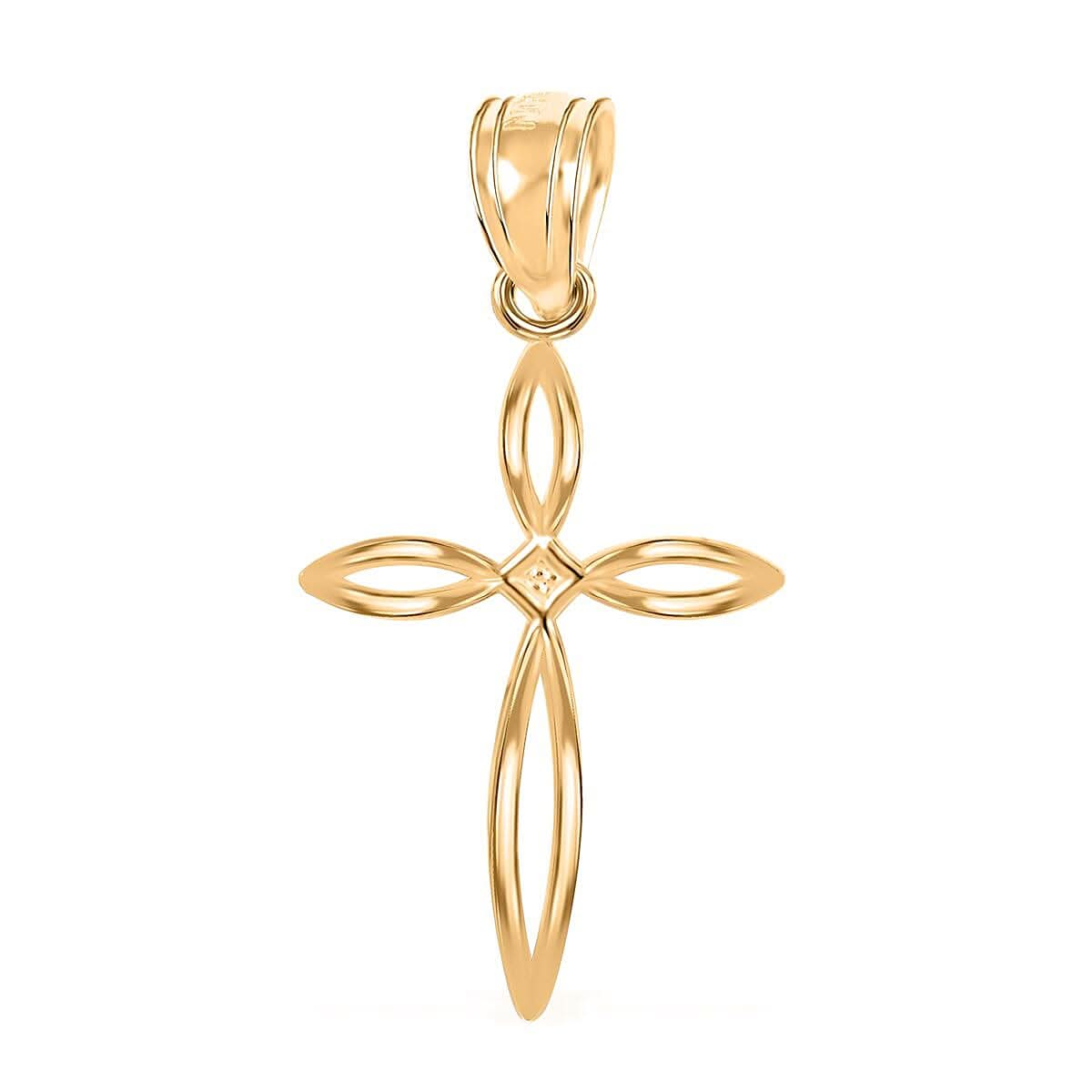 10K Yellow Gold 11.65x18.95mm Crucifix Pendant 0.40 Grams