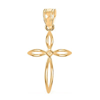 10K Yellow Gold 11.65x18.95mm Crucifix Pendant 0.40 Grams