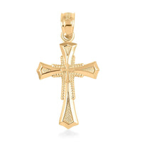 10K Yellow Gold 12.75x20.55mm Crucifix Pendant 0.50 Grams
