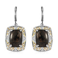 Karis Matrix Silver Shungite Solitaire Lever Back Earrings 18K YG Plated and Platinum Bond 9.85 ctw - Sticky add to cart bar