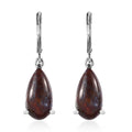Red Lighting Jasper Lever Back Earrings in Stainless Steel 9.25 ctw - Sticky add to cart bar