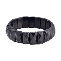 Shungite Cushion Block Stretch Bracelet 205.00 ctw