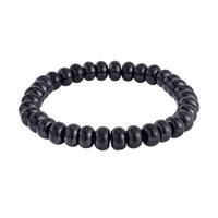 Shungite Roundel Beaded Stretch Bracelet 95.00 ctw
