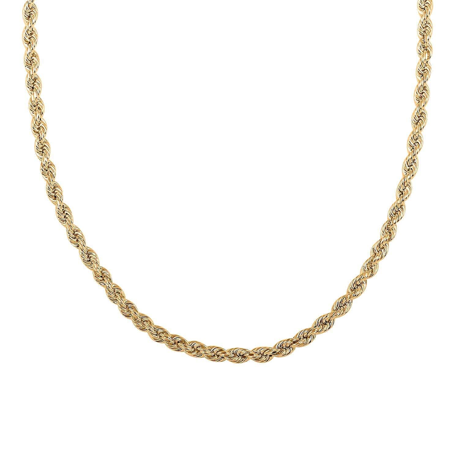 10K Yellow Gold 5.5mm Rope Necklace 24 Inches 14.7 Grams