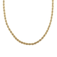 10K Yellow Gold 5.5mm Rope Necklace 24 Inches 14.7 Grams