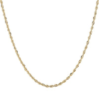 1.5mm Rope Chain Necklace 18 Inches in 10K Yellow Gold