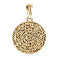 Luxoro 10K Yellow Gold Rope Chain Texture Pendant 1.30 Grams
