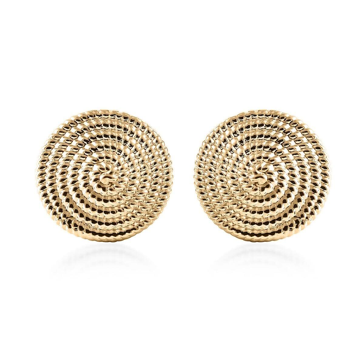 Luxoro 10K Yellow Gold Rope Chain Texture Earrings 1.80 Grams