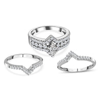 14K White Gold Diamond G-H I2 Stackable Ring 7 Grams 1.00 ctw