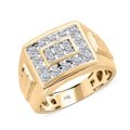 10K Yellow Gold Diamond G-H I2-I3 Men's Ring 6.50 Grams 1.00 ctw (Del. in 7-10 Days) - Sticky add to cart bar