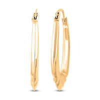 14K Yellow Gold Twisted Hoop Earrings