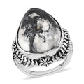 Artisan Crafted White Buffalo Solitaire Ring in Sterling Silver 15.25 ctw - Sticky add to cart bar