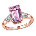 Luxoro 14K Rose Gold AAA Patroke Kunzite, Diamond Ring (Size 7.0) 4.50 ctw - Sticky add to cart bar