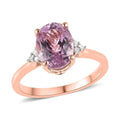 AAA Patroke Kunzite and Diamond Ring in Vermeil Rose Gold Over Sterling Silver 2.75 ctw - Sticky add to cart bar