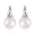 White Shell Pearl Earrings in Silvertone - Sticky add to cart bar