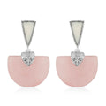 Galilea Rose Quartz and Enameled Earrings in Stainless Steel 17.50 ctw - Sticky add to cart bar