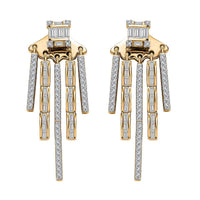 Moissanite Dangling Earrings in Vermeil Yellow Gold Over Sterling Silver 1.40 ctw
