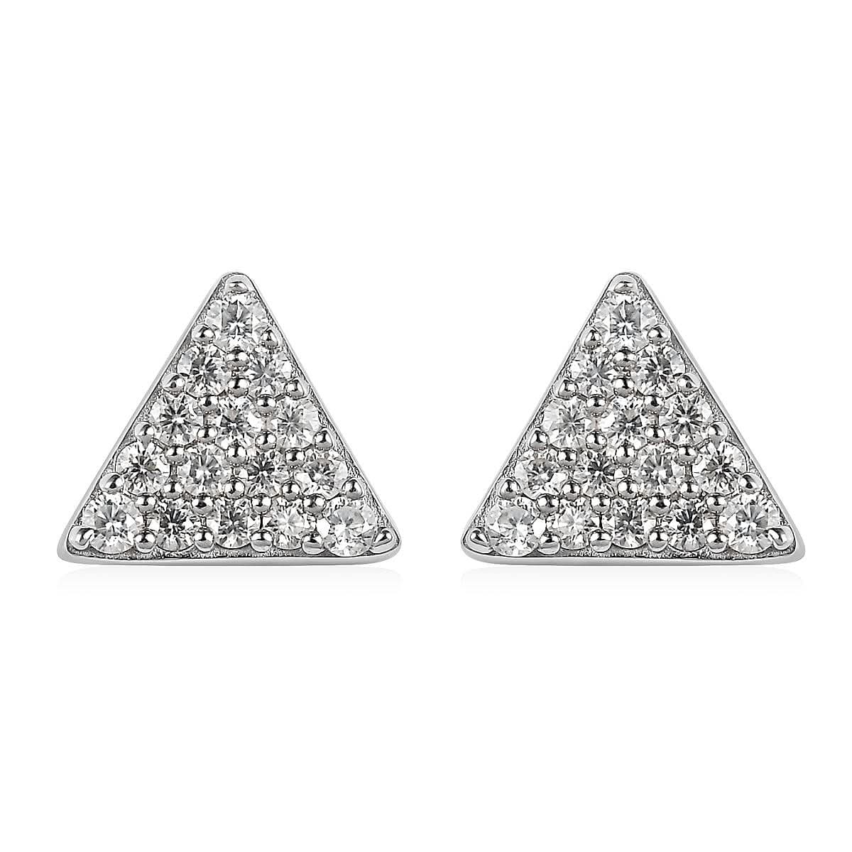 Moissanite Stud Earrings in Platinum Over Sterling Silver 0.40 ctw
