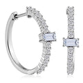 Moissanite Hoop Earrings in Platinum Over Sterling Silver 1.00 ctw - Sticky add to cart bar