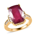 Niassa Ruby (FF) and Moissanite Ring in Vermeil Yellow Gold Over Sterling Silver (Size 10.0) 10.85 ctw - Sticky add to cart bar