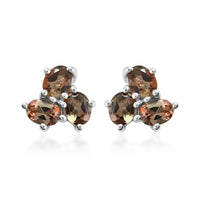 Premium Jenipapo Andalusite Stud Earrings in Platinum Over Sterling Silver 1.10 ctw
