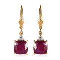 Niassa Ruby (FF) and Moissanite Lever Back Earrings in Vermeil Yellow Gold Over Sterling Silver 7.10 ctw - Sticky add to cart bar