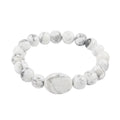 Constituted White Howlite Beaded Stretch Bracelet 150.00 ctw - Sticky add to cart bar