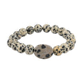 Dalmatian Jasper Beaded Stretch Bracelet 150.00 ctw - Sticky add to cart bar