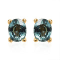 AAA Australian Sapphire Stud Earrings in Vermeil Yellow Gold Over Sterling Silver 0.90 ctw - Sticky add to cart bar