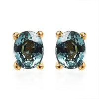 AAA Australian Sapphire Stud Earrings in Vermeil Yellow Gold Over Sterling Silver 0.90 ctw