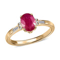 Luxoro 10K Yellow Gold Premium Mozambique Ruby and Diamond Ring (Size 10.0) 1.60 ctw - Sticky add to cart bar