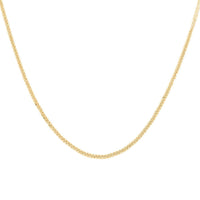 14K Yellow Gold 1.10mm Spiga Wheat Chain Necklace 18 Inches 1.70 Grams