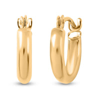 14K Yellow Gold 2x10mm Hoop Earrings