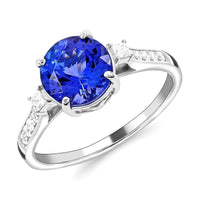 Rhapsody 950 Platinum AAAA Tanzanite, Diamond (E-F, VS) (0.59 cts) Ring (Size 10.0) (6.90 g) 5.75 ctw